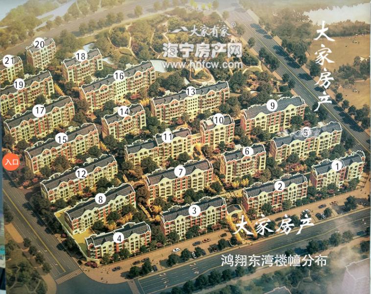 鸿翔东湾,小区幢落分布图,