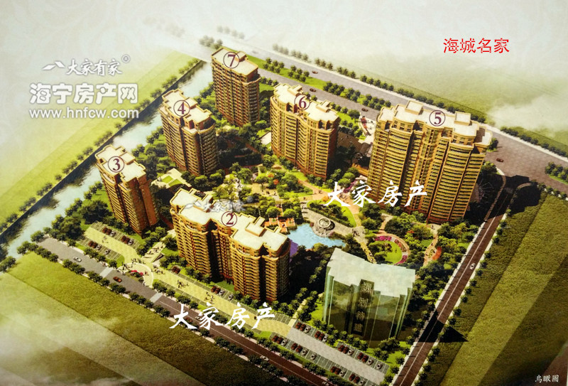 海城名家,小区幢落分布图,