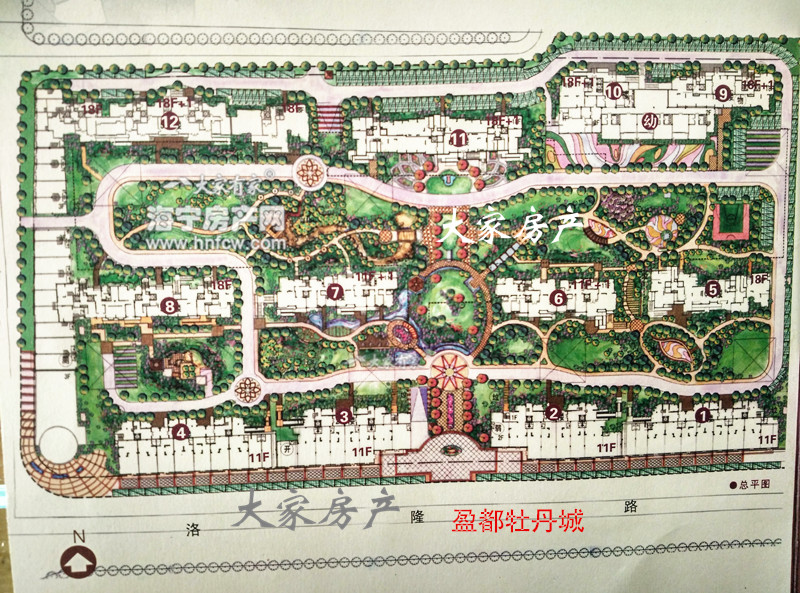 盈都牡丹城,小区幢落分布图,