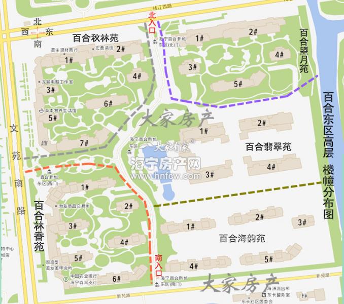 百合林香苑,小区幢落分布图,