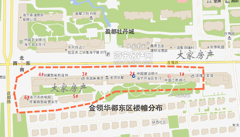 金领华都,小区幢落分布图,