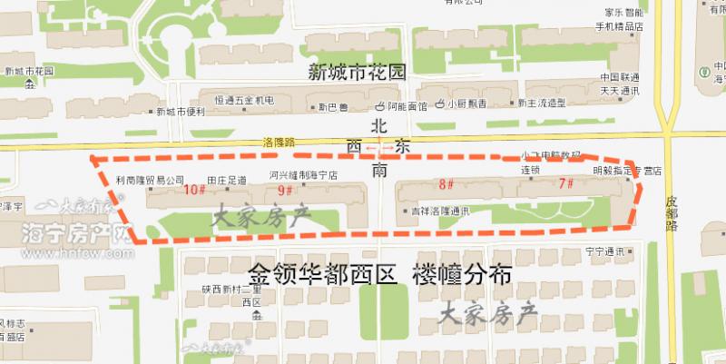 金领华都,小区幢落分布图,