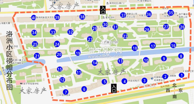 洛洲小区,小区幢落分布图,