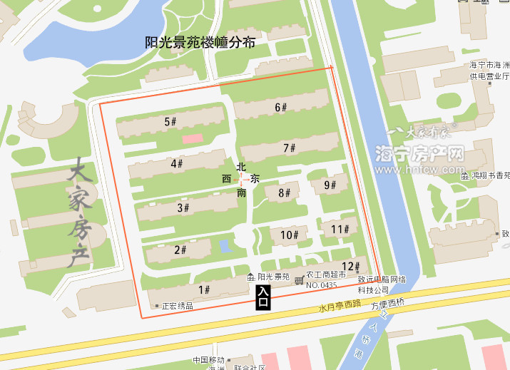 阳光景苑,小区幢落分布图,