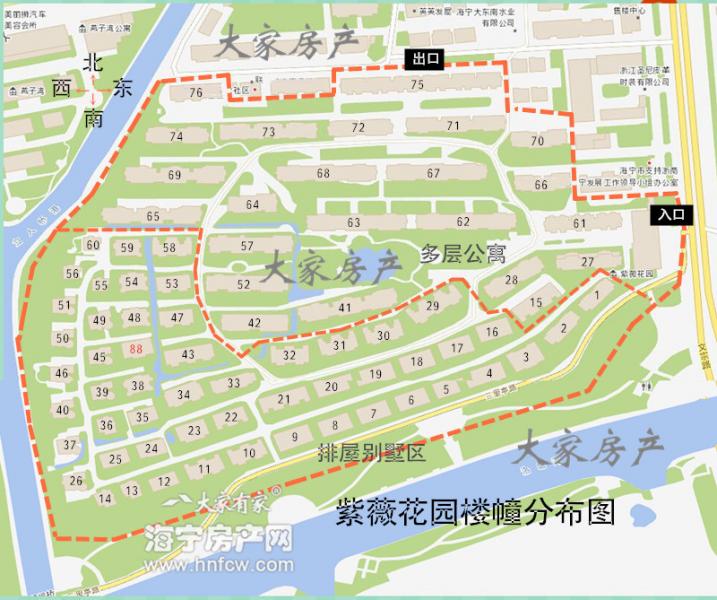 紫薇花园,小区幢落分布图,