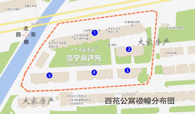 西苑公寓,小区幢落分布图,