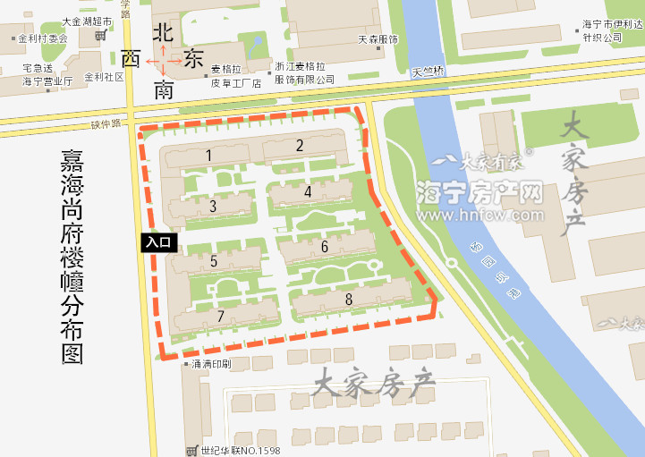 嘉海尚府,小区幢落分布图,