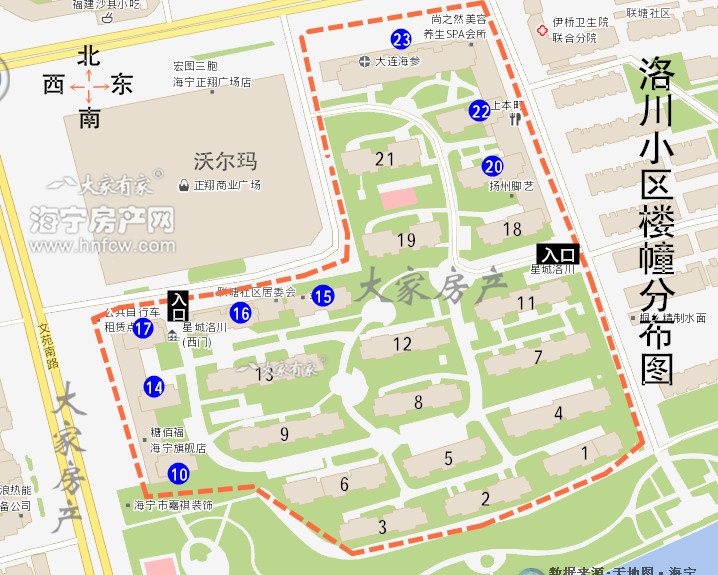 洛川小区,小区幢落分布图,
