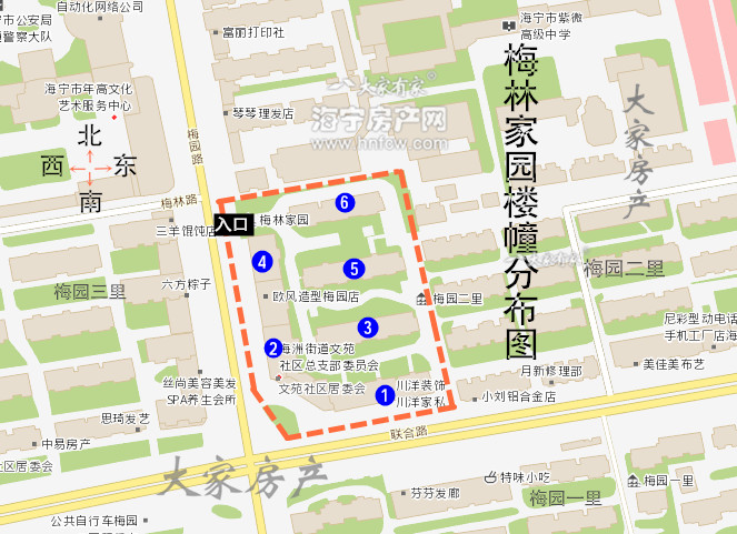 梅林家园,小区幢落分布图,