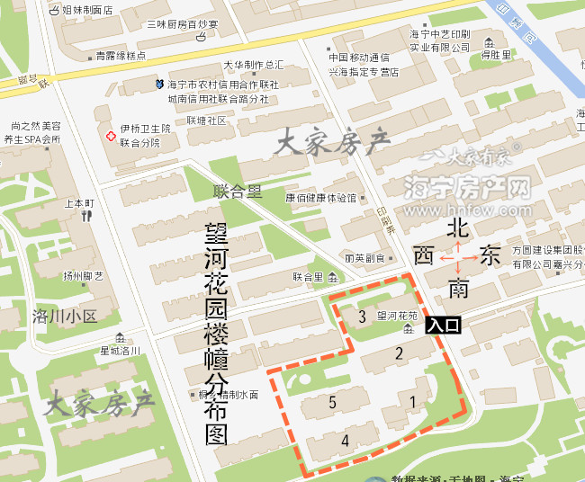 望河花园,小区幢落分布图,