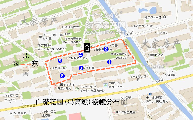 白漾花园,小区幢落分布图,