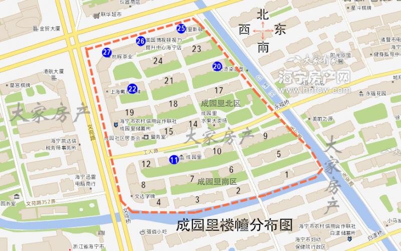 成园里(新),小区幢落分布图,