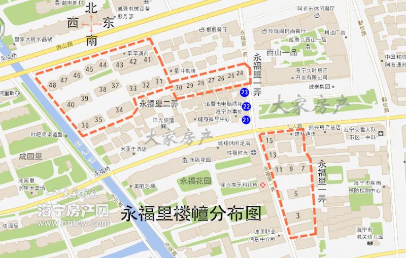 永福弄,小区幢落分布图,