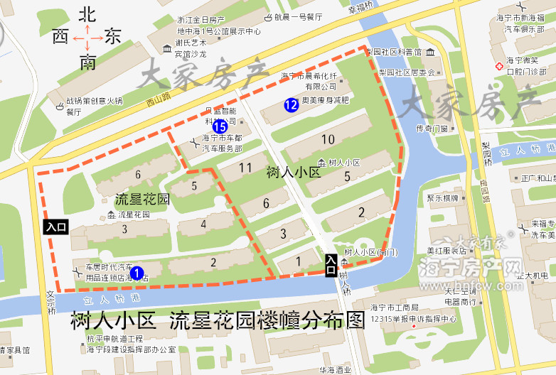 树人小区,小区幢落分布图,