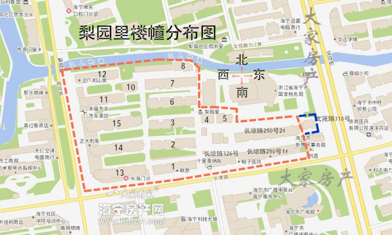 梨园里,小区幢落分布图,