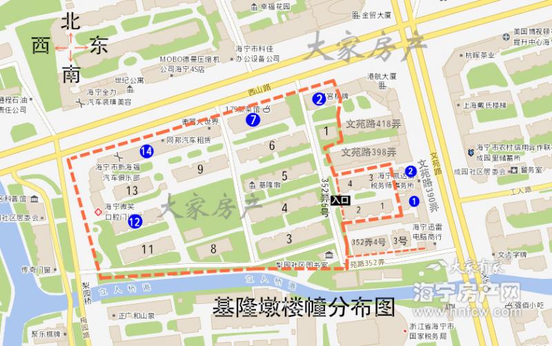 基隆墩,小区幢落分布图,