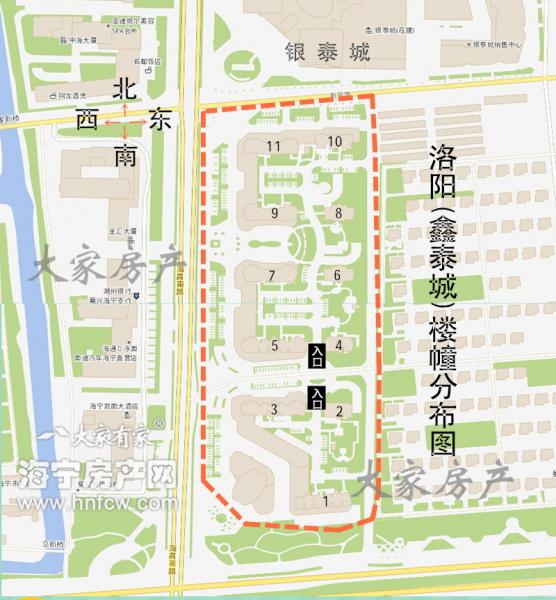鑫泰城,小区幢落分布图,