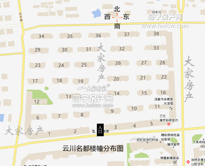 云川名都（庆云）,小区幢落分布图,