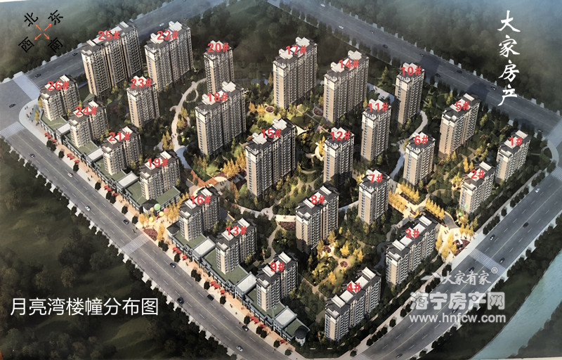 月亮湾,小区幢落分布图,