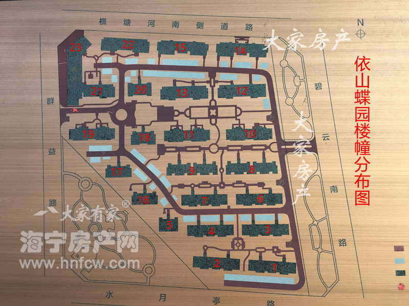 依山蝶院,小区幢落分布图,