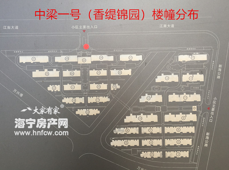 中梁壹号-香缇锦园,小区幢落分布图,