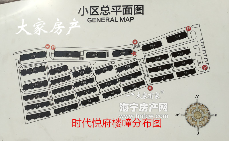 时代悦府,小区幢落分布图,