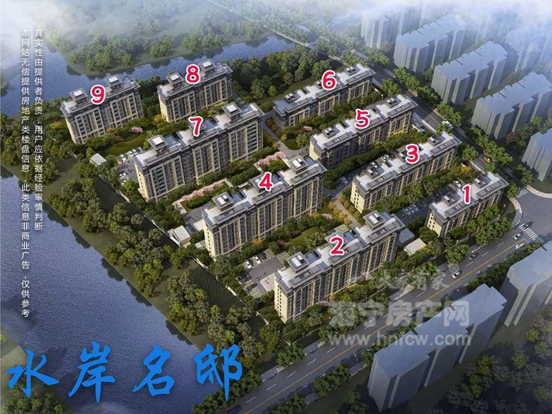 水岸名邸,小区幢落分布图,