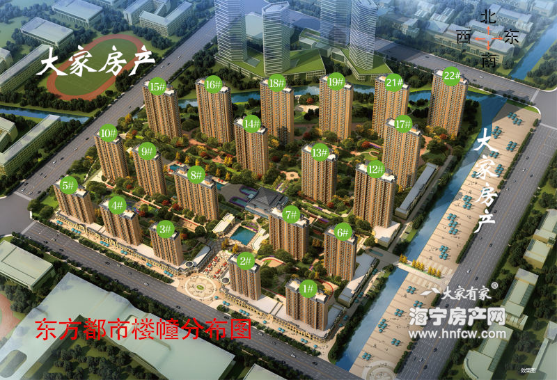 东方都市,小区幢落分布图,