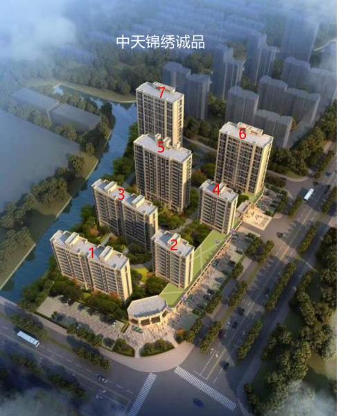 中天锦绣诚品,小区幢落分布图,