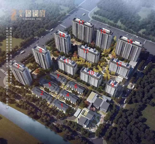 中天锦澜府,小区幢落分布图,