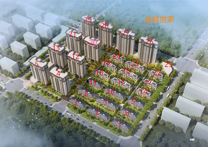 金域世家,小区幢落分布图,