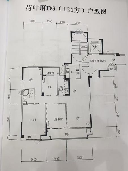 荷叶府,3室2厅2卫,建筑面积:121㎡